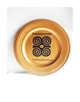 African Charger Plate Dwennimmen Gold Acrylic 13 inch Decorative Plate Christmas Kwanzaa Home Decor