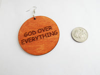 God Over Everything Earrings Wooden Christian Women