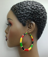 Rasta Earrings Bamboo Jewelry