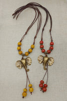 Adjustable Elephant Necklaces Cord Jewelry
