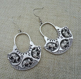 Elephant Earrings Silver Jewelry Women Ethnic