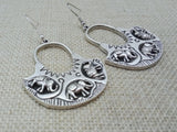 Elephant Earrings Silver Jewelry Women Ethnic