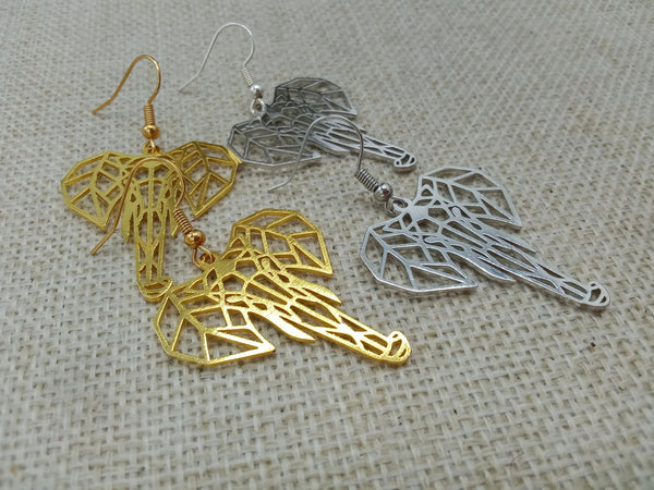 Elephant Earrings Stainless Steel Silver Gold Jewelry