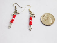 Christian Bracelet Jewelry Earrings Charm Red Silver Beaded
