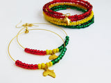 Africa Bracelet Beaded Jewelry Red Yellow Green Gold Handmade The Blacker The Berry