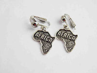 Africa Earrings Silver Clip On Non Pierced African Jewelry Ethnic Afrocentric