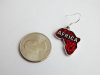 Africa Earrings Silver Jewelry Red African Ethnic Afrocentric