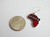 Africa Earrings Silver Jewelry Red African Ethnic Afrocentric