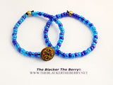 African Bracelet Anklets Jewelry Blue Beaded