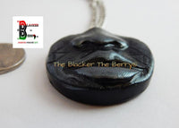 African Necklace Jewelry Tribal Pendant Face Chain Antique Silver Lips Nose Handmade Men Women