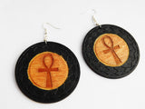 Ankh Earrings Wooden Hand Painted Jewelry Gift Ideas for Her Handmade