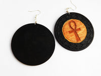 Ankh Earrings Wooden Hand Painted Jewelry Gift Ideas for Her Handmade