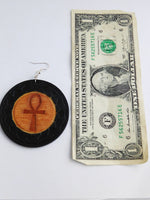 Ankh Earrings Wooden Hand Painted Jewelry Gift Ideas for Her Handmade