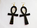 Black Ankh Earrings Egyptian Jewelry Handmade  Jewelry Black Owned