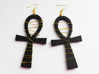 Black Ankh Earrings Egyptian Jewelry Handmade  Jewelry Black Owned
