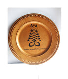 African Charger Plate Aya Fern Gold Acrylic 13 inch Decorative Plate Christmas Kwanzaa Home Decor