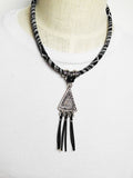 Tribal Jewelry Set Black White Necklaces Silver Women