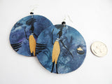 African Earrings Lady Earrings Jewelry  Afrocentric Ethnic Blue Gold Ankara Black Owned Shop