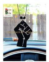 Black Power Fist Car Charm Accessories Handmade Rear View Mirror Hand Painted