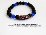 African Bracelet Beaded Blue Black Jewelry
