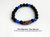 African Bracelet Beaded Blue Black Jewelry