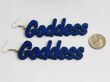 Goddess Earrings Blue Bangle Wooden Bracelets Silver Jewelry Set