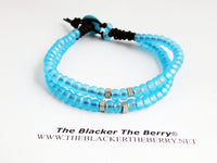 Summer Blue Anklet Beaded Jewelry Set Earrings