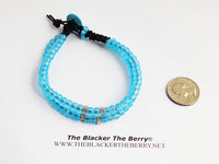 Summer Blue Anklet Beaded Jewelry Set Earrings