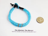 Summer Blue Anklet Beaded Jewelry Set Earrings