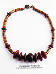 Burgundy Necklace Beaded Ethnic Jewelry Dark Red Copal