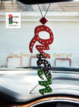 Bling Queen Car Charm Accessories Rear View Mirror RBG Pan African Afrocentric Large African