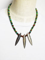 Tribal Spear Necklace Beaded Jewelry Set Silver Copper The Blacker The Berry®