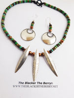 Tribal Spear Necklace Beaded Jewelry Set Silver Copper The Blacker The Berry®