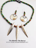 Tribal Spear Necklace Beaded Jewelry Set Silver Copper The Blacker The Berry®