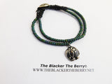 Elephant Jewelry Beaded Green Silver Stainless Steel