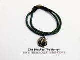 Elephant Jewelry Beaded Green Silver Stainless Steel