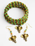 Elephant Jewelry Set Bracelet Earrings Beaded Gift Ideas Women