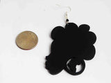 Afro Earrings African Wooden Jewelry Black Woman Afrocentric Handmade Ethnic Wood