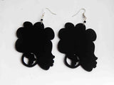 Afro Earrings African Wooden Jewelry Black Woman Afrocentric Handmade Ethnic Wood