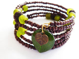 Green Bracelet for Women Ethnic Jewelry Beaded Fall Jewelry Handmade
