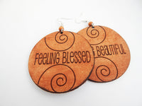 Leather Earrings Blessed Jewelry Afrocentric Ethnic Handmade Beautiful