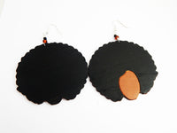 Afro Earrings Wooden Jewelry Ethnic Natural Hair Black Art Silhouette