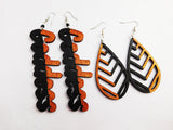 Goddess Earrings Wooden Teardrop Women Handmade Ethnic Black Business
