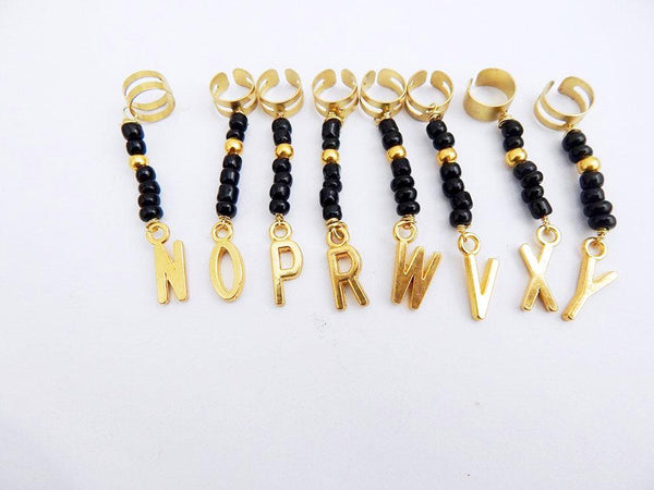 Personalized Hair Jewelry Gold Black Loc Hair Accessories Beaded Locs Twist Braids