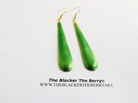 Green Earrings Drop Jewelry Long Women