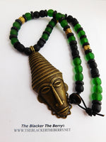 African Men Necklaces Beaded Jewelry Green Ethnic Large The Blacker The Berry®