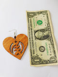 Gye Earrings Gye Nyame Jewelry Wooden Heart Handmade