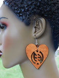 Gye Earrings Gye Nyame Jewelry Wooden Heart Handmade