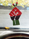 Black Power Fist Car Charm RBG  Car Accessories Red Black Green Rear View Mirror