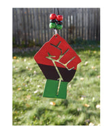 Black Power Fist Car Charm RBG  Car Accessories Red Black Green Rear View Mirror